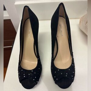 Black Suede Nine West Heels - Like New Condition - Worn Once - Size 8.5